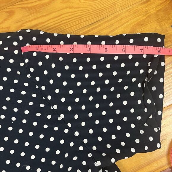 Vintage Liz Claiborne Petite Sz 8 M Blouse Hidden Button Front Polka Dots Office - Picture 6 of 15